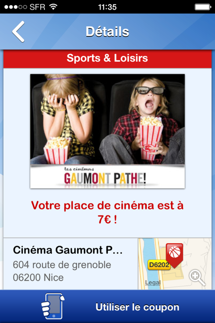 exemple de reduction de cinema sur mobile