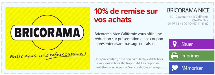 exemple reduction bricorama 