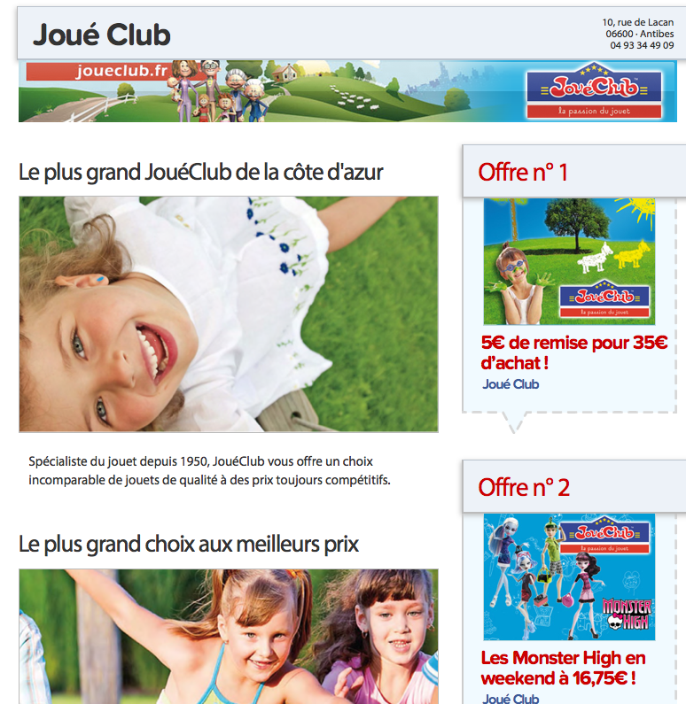 coupon reduc Joue CLub
