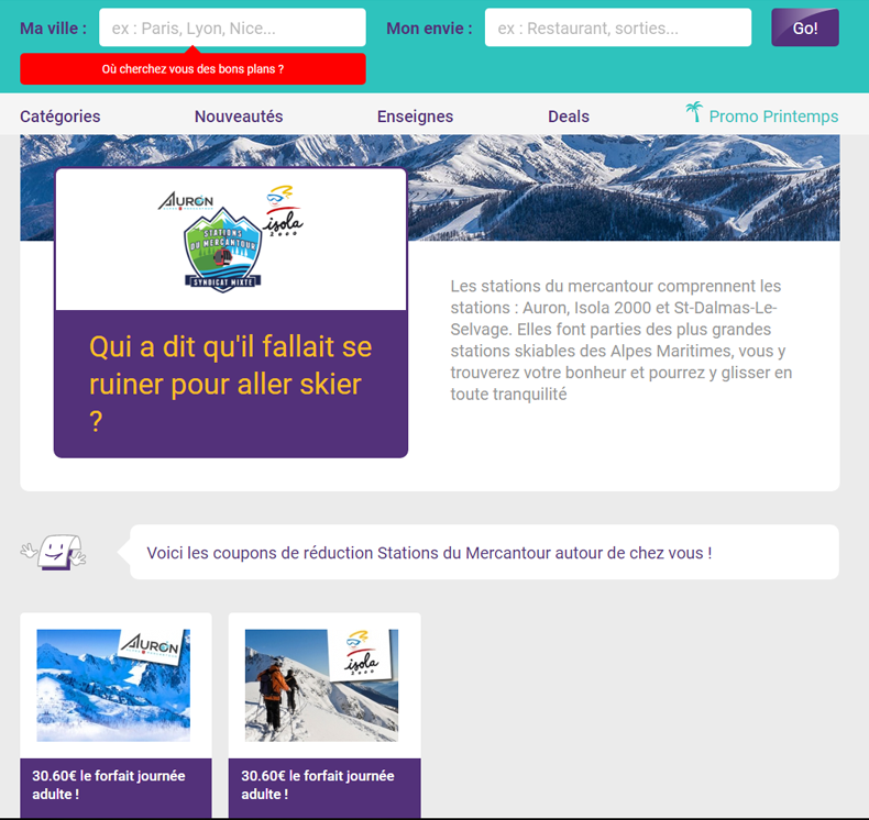 coupon reduc pour votre forfait de ski